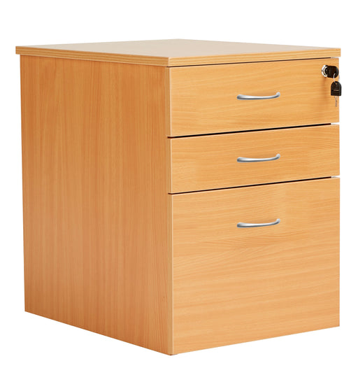 3 Drawer High Mobile Pedestal Beech