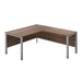 Goal Post Right Hand Return Desk 1800 X 800 Dark Walnut With Silver Frame