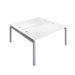 Telescopic Sliding 2 Person White Bench With Cable Port 1200 X 600 White