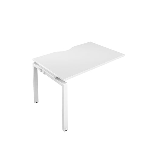 Telescopic 1 Person White Bench Extension With Cut Out 1200 X 600 Black