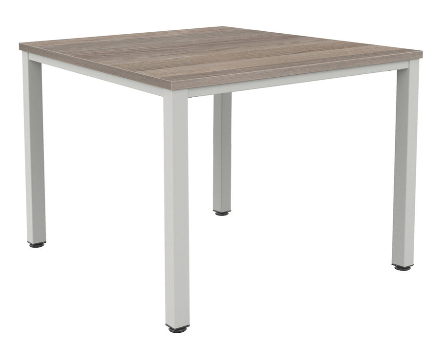 Fraction Infinity Meeting Table 140 X 140 Grey Oak Silver Legs