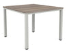 Fraction Infinity Meeting Table 140 X 140 Grey Oak Silver Legs