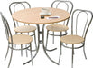 Teknik Bistro Set Deluxe with Round Beech Effect Bistro Table and 4 x Lightwood polished Bistro Deluxe chairs