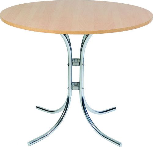 Teknik Round Beech Effect Bistro Table with Chrome Legs