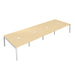 Telescopic 8 Person Maple Bench With Cut Out 1200 X 600 Silver