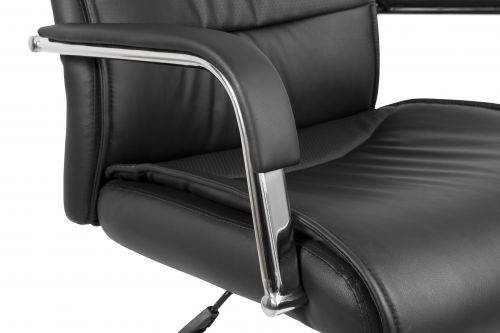 Teknik Kendal Black Luxury Office Chair Matching Padded Arm Covers and Chrome Five Star Base - image 2