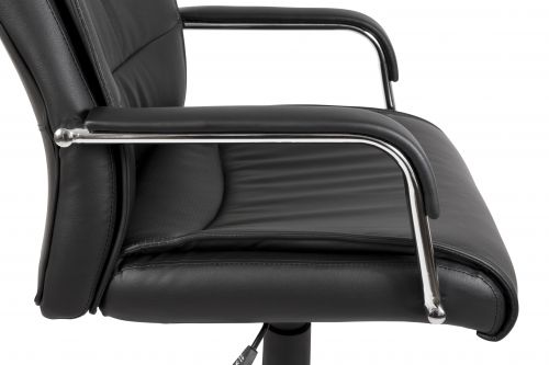 Teknik Kendal Black Luxury Office Chair Matching Padded Arm Covers and Chrome Five Star Base - image 3