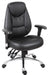 Teknik Portland Black Operator Faux Leather Chair with Removable Height Adjustable Armrests and Chrome Base