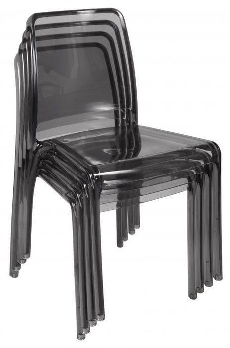 Teknik Pack of 4 Clarity Smoked stackable translucent polycarbonate chair (MOQ of 4 - priced individually) - image 2