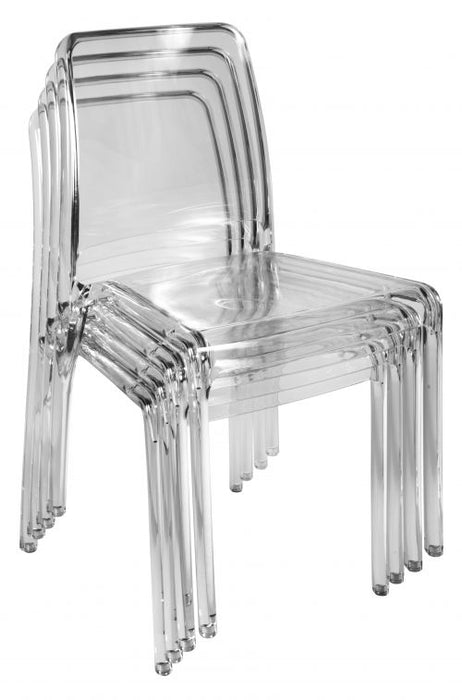 Teknik Pack of 4 Clarity Clear stackable translucent polycarbonate chair (MOQ of 4 - priced individually) - image 8