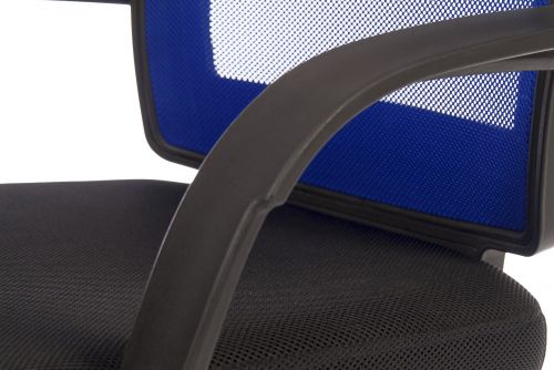 Teknik Star Mesh Blue Back Executive Chair With Contrasting Matching Black Fabric Seat Fixed Nylon Armrests - image 4