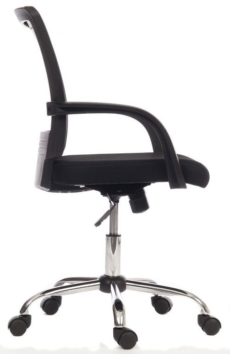 Teknik Star Mesh White Back Executive Chair With Contrasting Matching Black Fabric Seat Fixed Nylon Armrests - image 2