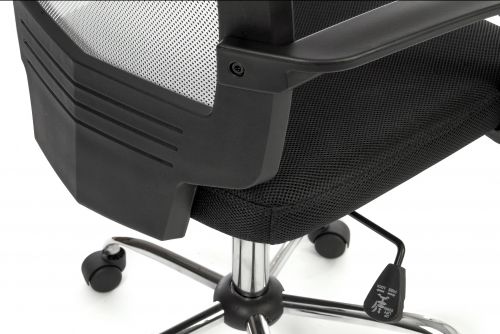 Teknik Star Mesh White Back Executive Chair With Contrasting Matching Black Fabric Seat Fixed Nylon Armrests - image 4
