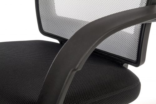 Teknik Star Mesh White Back Executive Chair With Contrasting Matching Black Fabric Seat Fixed Nylon Armrests - image 5