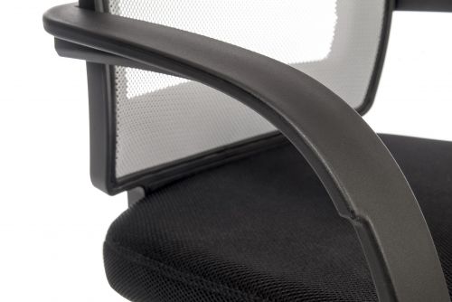Teknik Star Mesh White Back Executive Chair With Contrasting Matching Black Fabric Seat Fixed Nylon Armrests - image 6