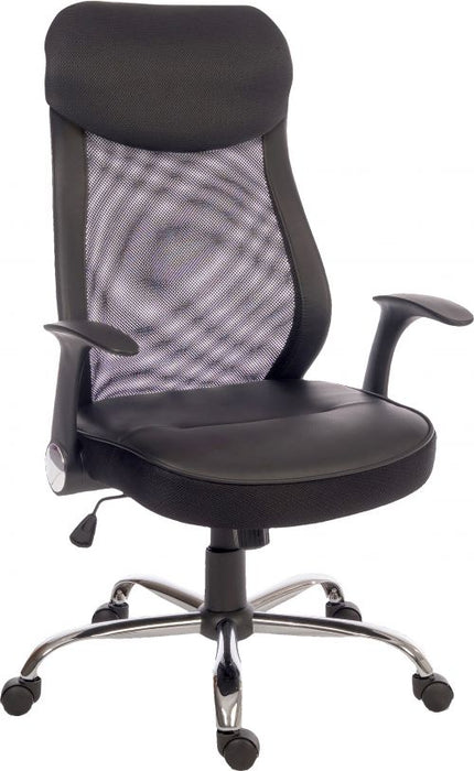 Teknik Curve Contemporary Mesh Executive Chair Lumbar Curved Back and Retractable Armrests