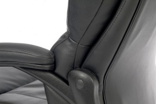 Teknik Luxe Black Leather Look Executive Chair Matching Padded Armrests and Sturdy Nylon Base - image 4