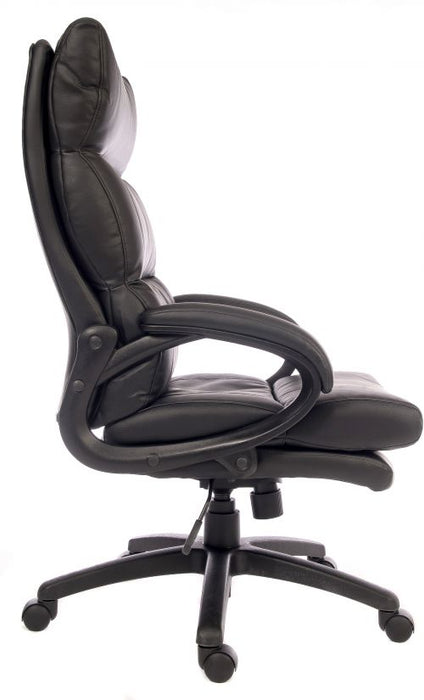 Teknik Luxe Black Leather Look Executive Chair Matching Padded Armrests and Sturdy Nylon Base - image 5