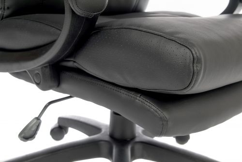 Teknik Luxe Black Leather Look Executive Chair Matching Padded Armrests and Sturdy Nylon Base - image 7