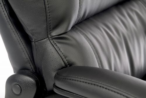 Teknik Luxe Black Leather Look Executive Chair Matching Padded Armrests and Sturdy Nylon Base - image 8