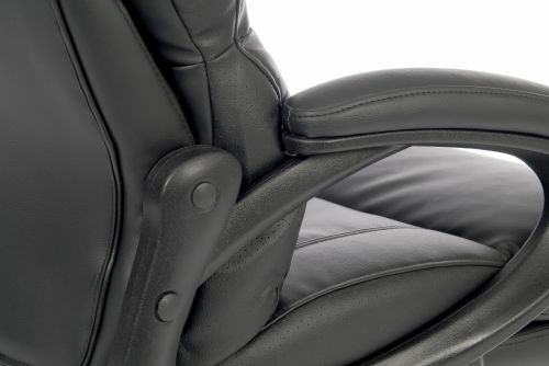 Teknik Luxe Black Leather Look Executive Chair Matching Padded Armrests and Sturdy Nylon Base - image 2