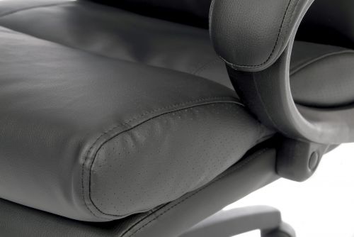 Teknik Luxe Black Leather Look Executive Chair Matching Padded Armrests and Sturdy Nylon Base - image 3