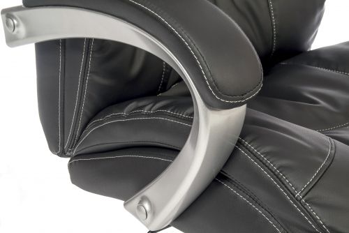 Teknik Siesta Black Luxury Leather Look Executive Chair Padded Armrests Matching Capped Five Star Base - image 3