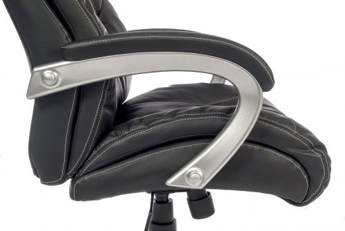 Teknik Siesta Black Luxury Leather Look Executive Chair Padded Armrests Matching Capped Five Star Base - image 7