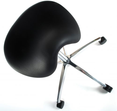 Teknik Perch Black Sit/Stand Height Adjustable Stool Pyramid Shaped Aluminium Five Star Base - image 4
