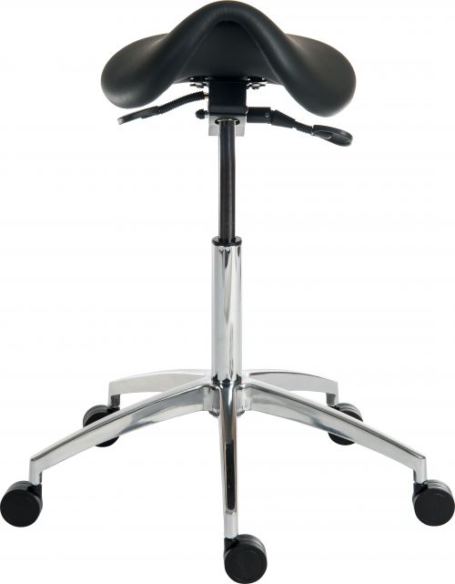 Teknik Perch Black Sit/Stand Height Adjustable Stool Pyramid Shaped Aluminium Five Star Base - image 8