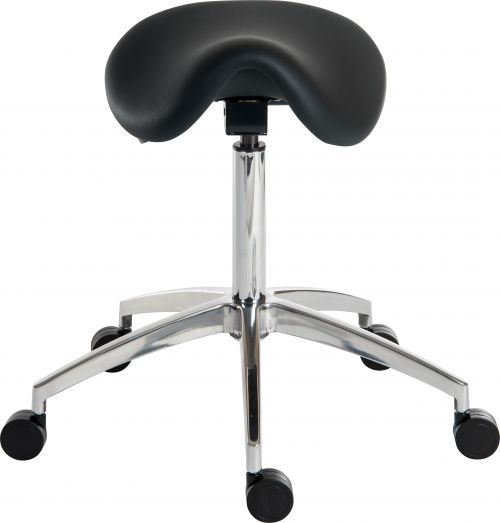 Teknik Perch Black Sit/Stand Height Adjustable Stool Pyramid Shaped Aluminium Five Star Base - image 2