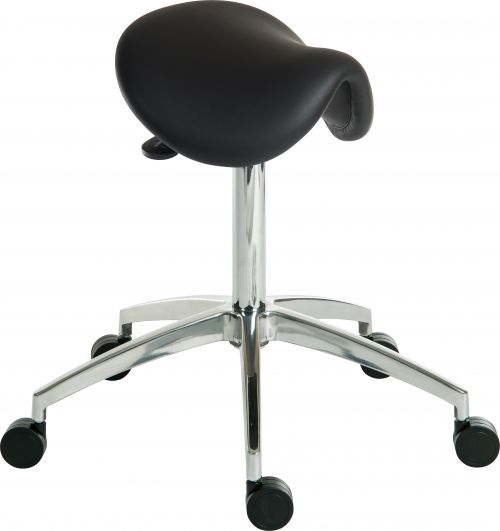 Teknik Perch Black Sit/Stand Height Adjustable Stool Pyramid Shaped Aluminium Five Star Base - image 3