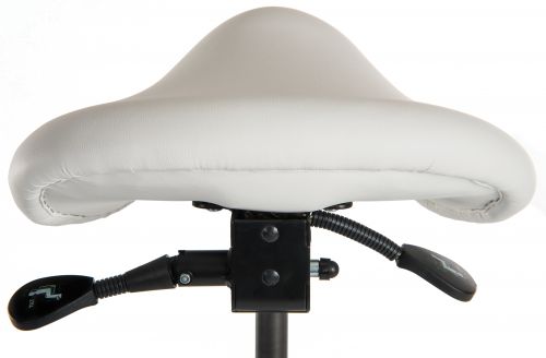 Teknik Perch White Sit/Stand Height Adjustable Stool Pyramid Shaped Aluminium Five Star Base - image 3