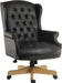 Teknik Chairman Noir Swivel Large Traditional Button Tufted Bonded Leather Faced Executive Chair
