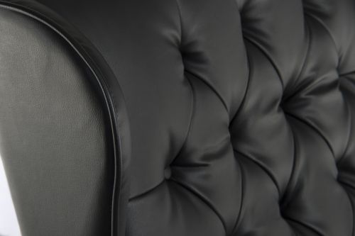Teknik Chairman Noir Swivel Large Traditional Button Tufted Bonded Leather Faced Executive Chair - image 2