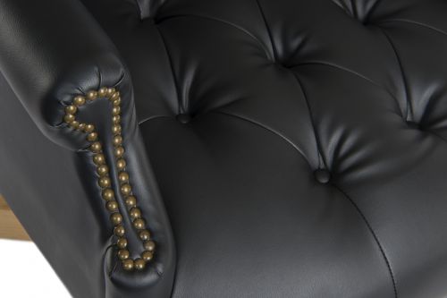 Teknik Chairman Noir Swivel Large Traditional Button Tufted Bonded Leather Faced Executive Chair - image 4