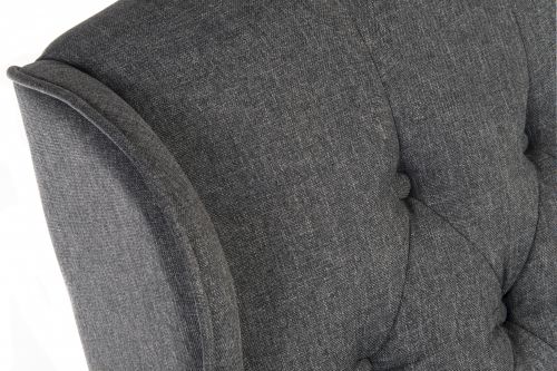 Teknik Chairman Grey Fabric Swivel large traditional button tufted fabric executive chair with driftwood effect five star base - image 5