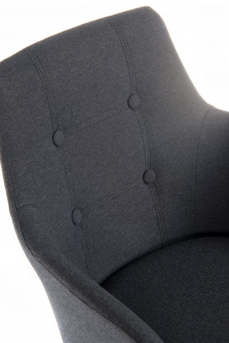 Teknik 4 Legged Reception Chair in Graphite coloured soft brushed fabric and oak coloured legs (MOQ of 2 - priced individually) - image 3
