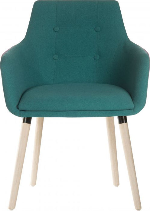 Teknik 4 Legged Reception Chair (Pack of 2) Jade Soft Brushed Fabric and Oak Coloured Legs - image 3