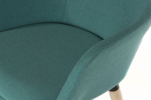Teknik 4 Legged Reception Chair (Pack of 2) Jade Soft Brushed Fabric and Oak Coloured Legs - image 2