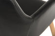 Teknik 4 Legged Reception Chair in PU Black coloured soft brushed fabric and oak coloured legs (MOQ of 2 - priced individually) - image 4