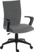 Teknik Work Chair In Grey Fabric Black Nylon Fixed Armrests and Black Nylon Pyramid Style Base
