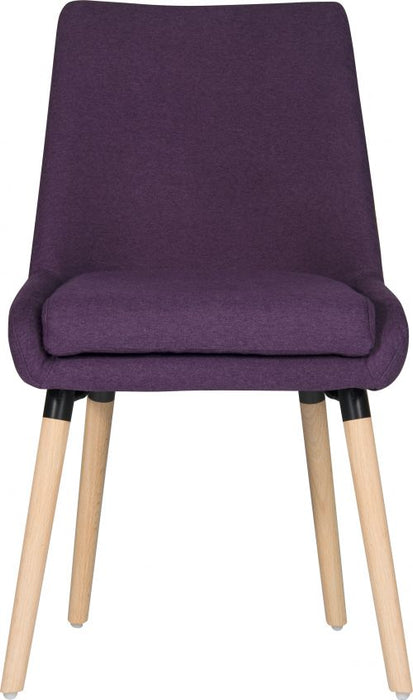 Teknik Pack of 2 Welcome Reception Chairs in Plum with soft brushed fabric and wooden oak legs (MOQ of 2 - priced individually) - image 2