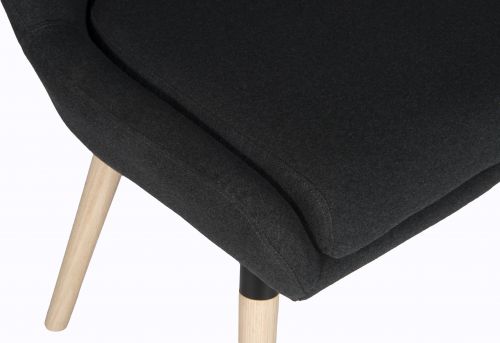 Teknik Pack of 2 Welcome Reception Chairs in Graphite with soft brushed fabric and wooden oak legs (MOQ of 2 - priced individually) - image 3