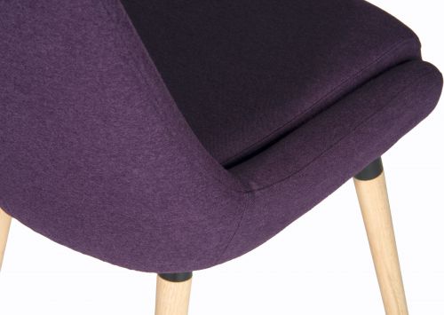 Teknik Pack of 2 Welcome Reception Chairs in Plum with soft brushed fabric and wooden oak legs (MOQ of 2 - priced individually) - image 4