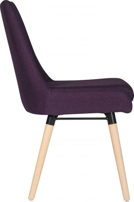 Teknik Pack of 2 Welcome Reception Chairs in Plum with soft brushed fabric and wooden oak legs (MOQ of 2 - priced individually) - image 6