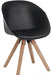 Teknik Pack of 2 Pyramid Padded Tub Chair in soft Polyurethane and PU Black fabric with wooden oak legs (MOQ of 2 - priced individually)