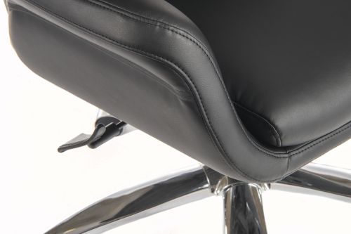Teknik Ambassador Reclining Executive Chair Black Gull Wing Arms Independent Recline Function Backrest and Seat Padded Headrest Smart Swivel Chrome Base - image 4