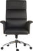 Teknik Elegance High Backed Executive Chair Black Leather Look Gull Wing Arms Contrast Chocolate Accent Fabric with Recline Function Smart Swivel Chrome Base - image 2