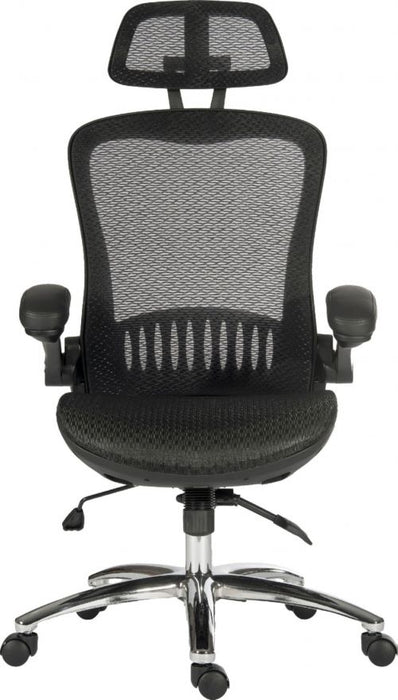 Teknik Harmony Executive Mesh High Backrest Chair with Adjustable Armrests and Chrome Base